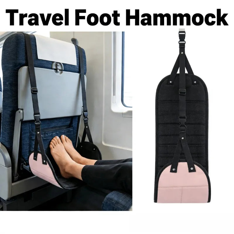 Repose-pied hamac voyage – Avion & train, bambou avec sangle réglable