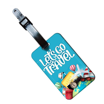 Let's Go Travel Luggage Label ABS Luggage Tag Creativity Suitcase ID Address Holder Baggage Portable Baggage Boarding Accessory
