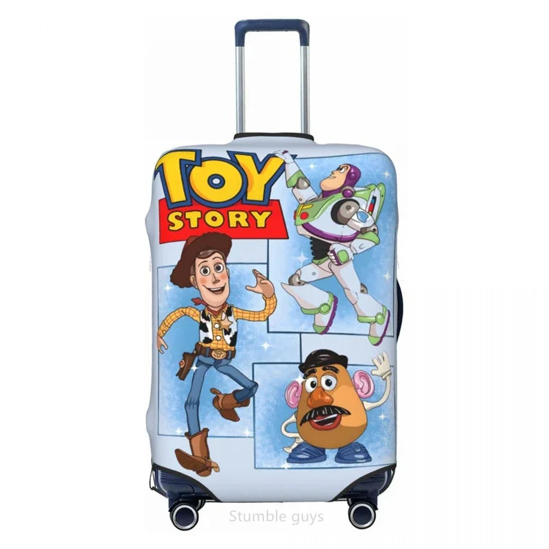 Travel Suitcase Protective Sleeve Toys Pattern Elastic Fabric Fits 18-32 Inch Luggage Dustproof Washable Anti-Scratch