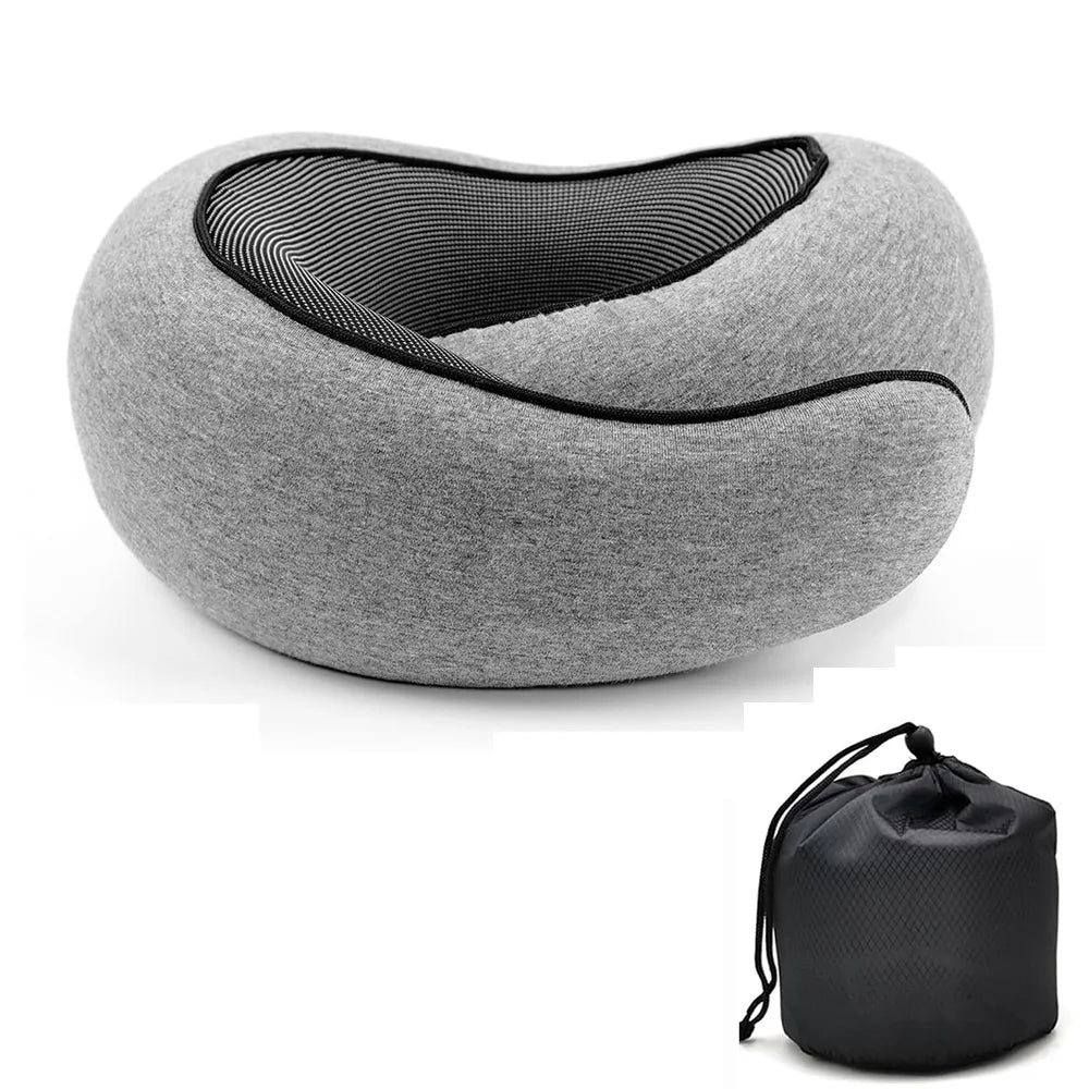 Oreiller voyage mémoire de forme – Support cervical ajustable