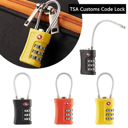 Cadenas TSA pour Valise – Set de 4, Code à 3 Chiffres & Design Bicolore
