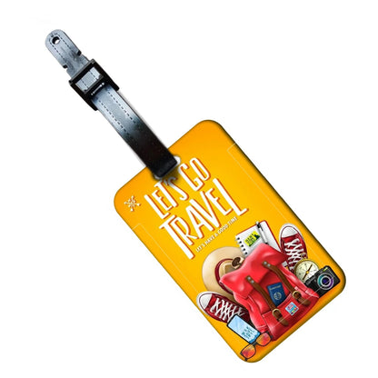 Let's Go Travel Luggage Label ABS Luggage Tag Creativity Suitcase ID Address Holder Baggage Portable Baggage Boarding Accessory