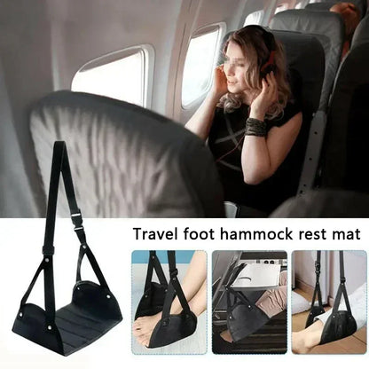 Portable Airplane Footrest – Adjustable Strap & Long-Haul Comfort